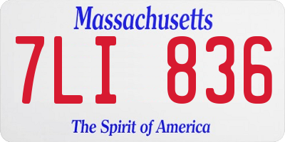 MA license plate 7LI836