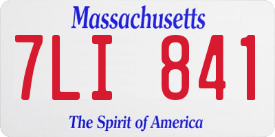 MA license plate 7LI841