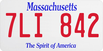 MA license plate 7LI842