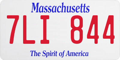 MA license plate 7LI844
