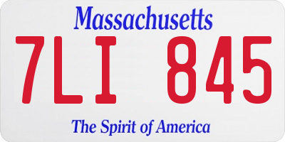 MA license plate 7LI845