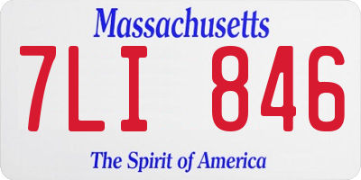 MA license plate 7LI846