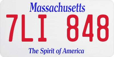 MA license plate 7LI848
