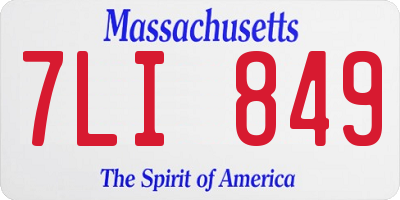 MA license plate 7LI849