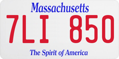 MA license plate 7LI850