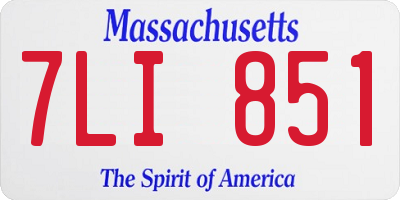 MA license plate 7LI851
