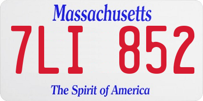 MA license plate 7LI852