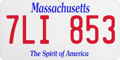 MA license plate 7LI853