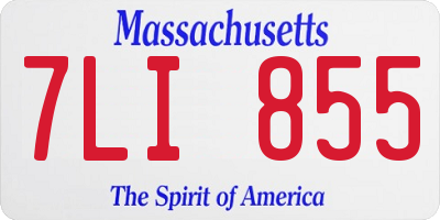 MA license plate 7LI855