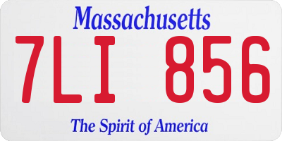 MA license plate 7LI856