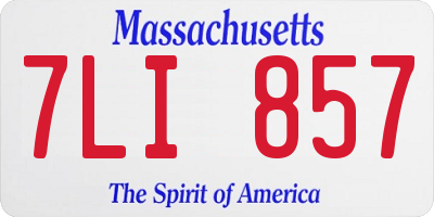 MA license plate 7LI857
