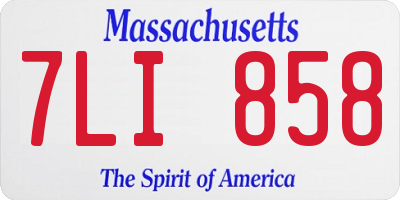 MA license plate 7LI858