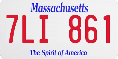 MA license plate 7LI861