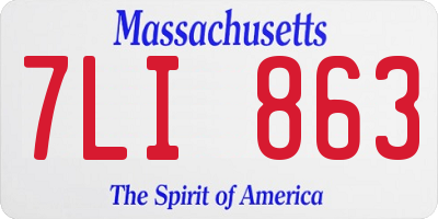 MA license plate 7LI863