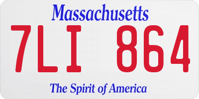 MA license plate 7LI864