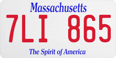 MA license plate 7LI865