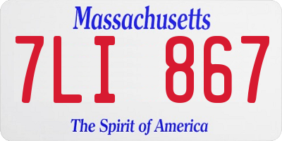 MA license plate 7LI867