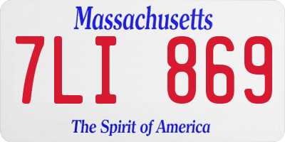 MA license plate 7LI869