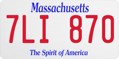MA license plate 7LI870