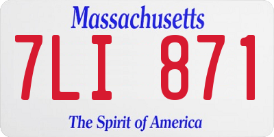 MA license plate 7LI871