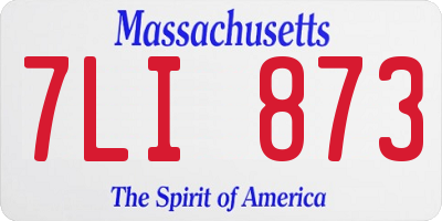 MA license plate 7LI873