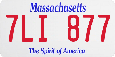 MA license plate 7LI877