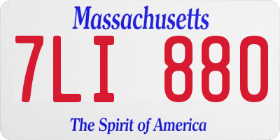 MA license plate 7LI880