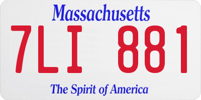 MA license plate 7LI881