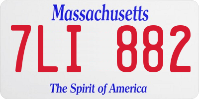 MA license plate 7LI882