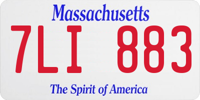 MA license plate 7LI883