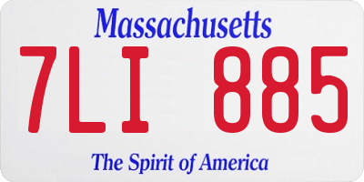 MA license plate 7LI885