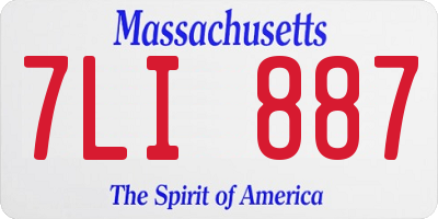 MA license plate 7LI887
