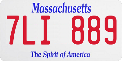 MA license plate 7LI889