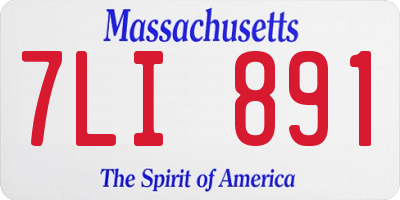 MA license plate 7LI891