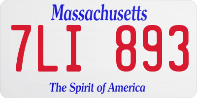 MA license plate 7LI893