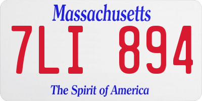 MA license plate 7LI894