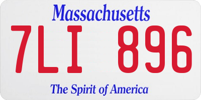 MA license plate 7LI896