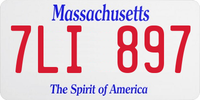 MA license plate 7LI897