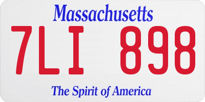 MA license plate 7LI898
