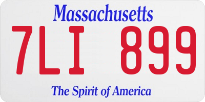 MA license plate 7LI899