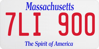 MA license plate 7LI900
