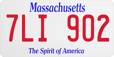 MA license plate 7LI902