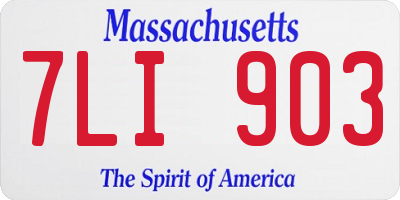 MA license plate 7LI903