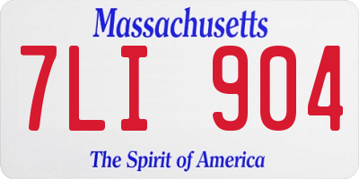 MA license plate 7LI904
