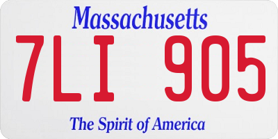 MA license plate 7LI905