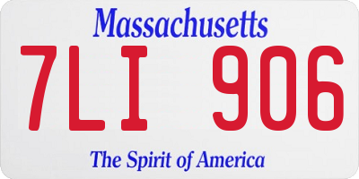 MA license plate 7LI906