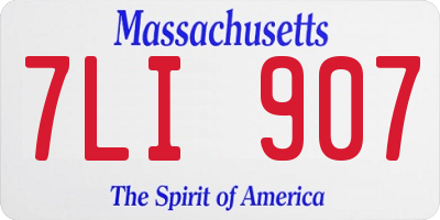 MA license plate 7LI907