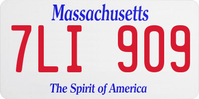 MA license plate 7LI909