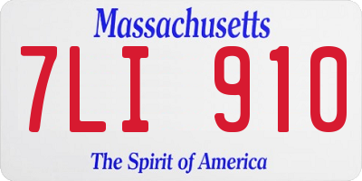 MA license plate 7LI910