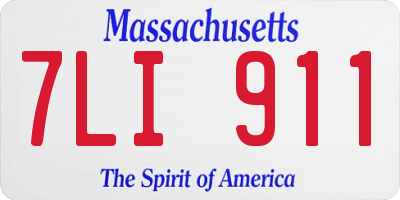 MA license plate 7LI911
